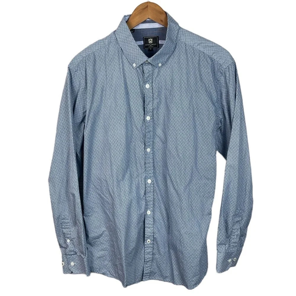 BF299 Mens Steel & Jelly London Preppy Business Button Down Shirt XL
